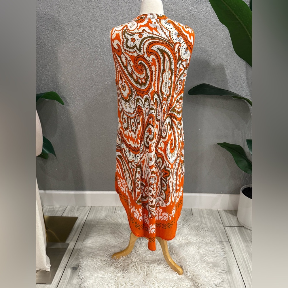 Orange Paisley Maxi Dress